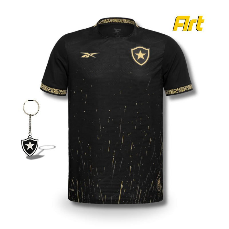 Camisa Botafogo II 2024/25  Masculino + Brinde Chaveiro - Torcedor Preto e Dourado