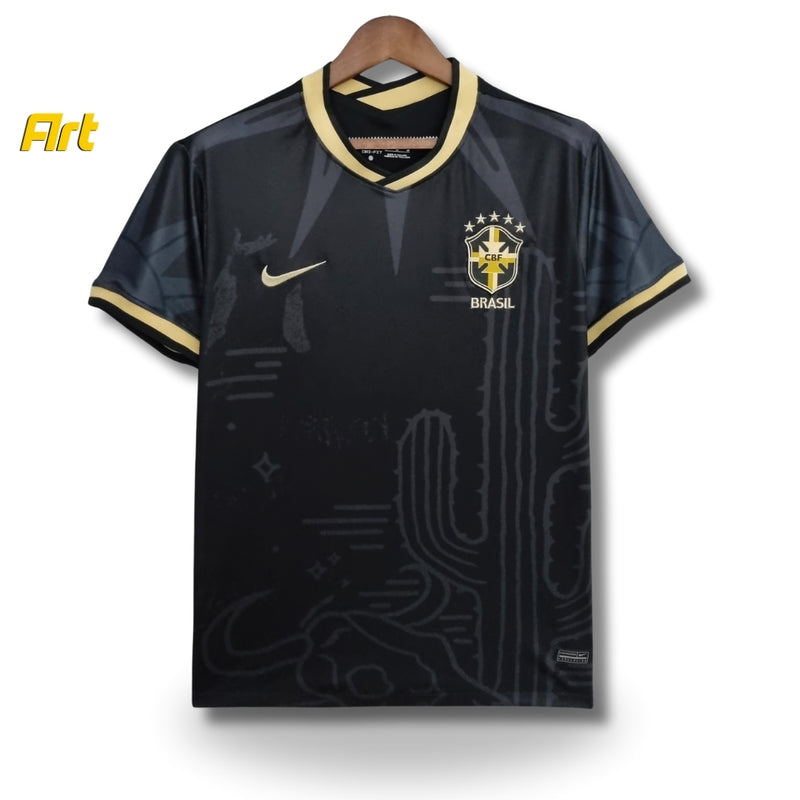 Camisa Brasil Concept Cactos 2022 - Versão Torcedor Preto e Dourado