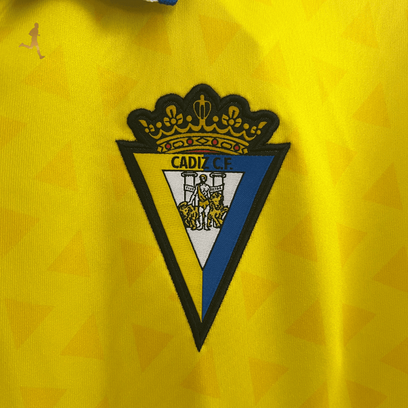 Camisa Cádiz Home Macron 2024/2025 - Versão Torcedor Amarela, Azul, Branco, Gola Polo