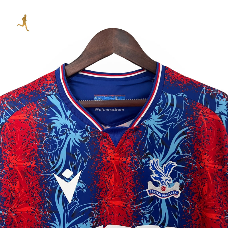 Camisa Crystal Palace I 24/25 Vermelho Azul Branco Macron - 100 Anos Selhurst Park