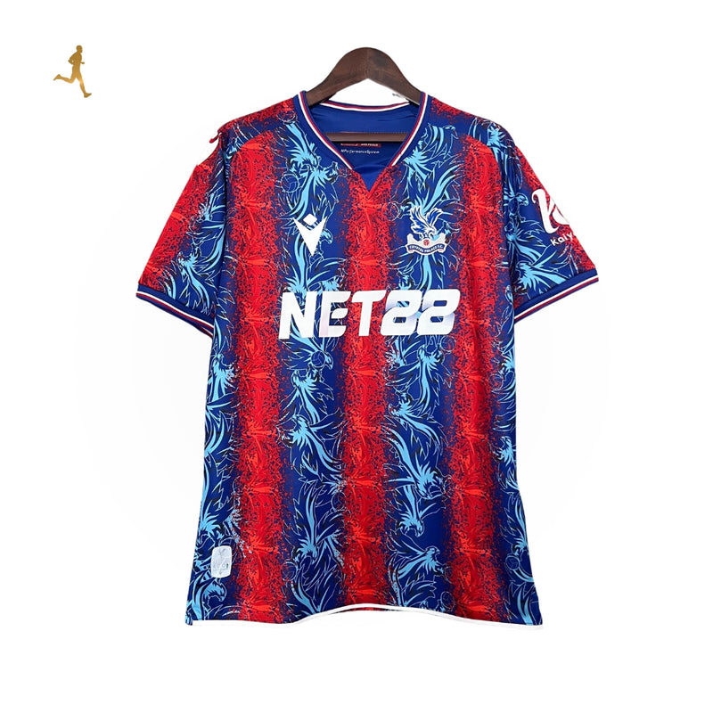 Camisa Crystal Palace I 24/25 Vermelho Azul Branco Macron - 100 Anos Selhurst Park