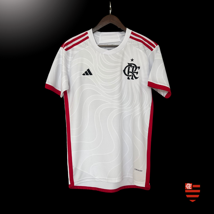 Camisa Flamengo Away 2024/2025 - Versão Torcedor Branca, Vermelha, Preto Adidas