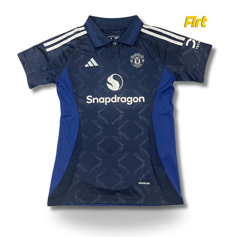 Camisa Manchester United II Feminina 2024/25 Adidas Azul