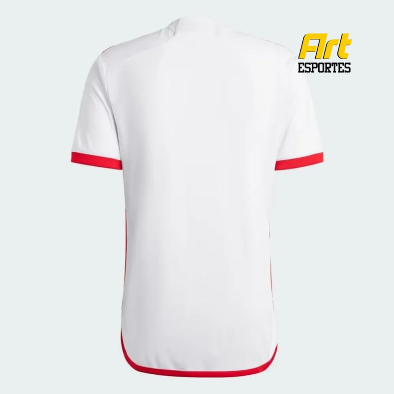 Camisa Flamengo II Masculina 24/2025 Adidas Versão Torcedor Branco Vermelho