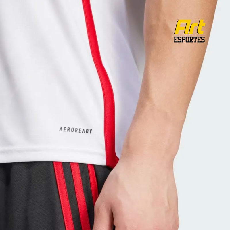 Camisa Flamengo II Masculina 24/2025 Adidas Versão Torcedor Branco Vermelho