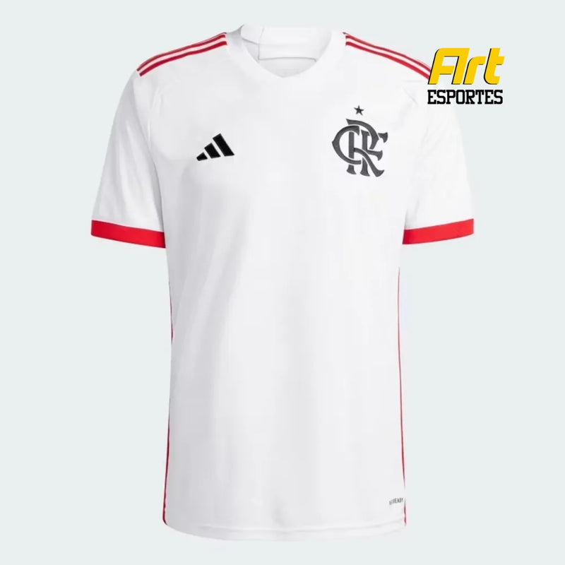 Camisa Flamengo II Masculina 24/2025 Adidas Versão Torcedor Branco Vermelho