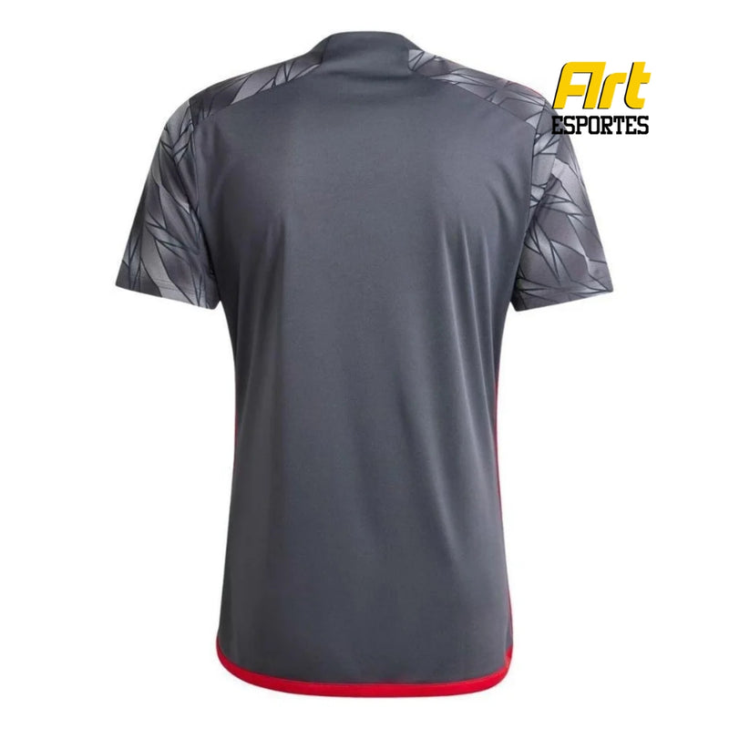 Camisa Flamengo III Masculina 24/2025 Adidas Versão Torcedor Cinza Preto