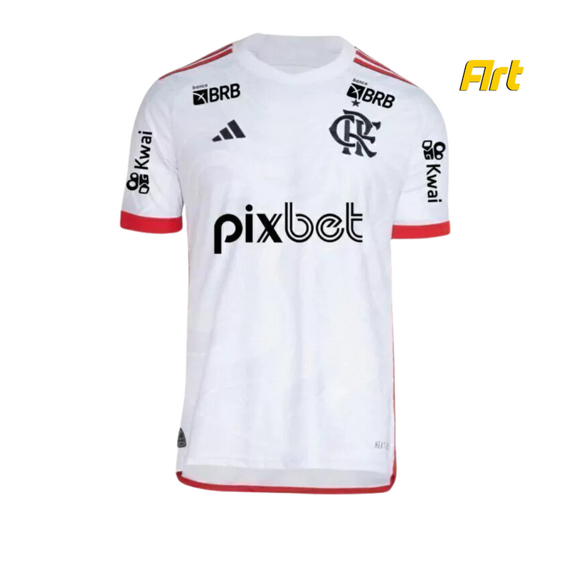 Camisa Flamengo II Masculina 24/2025 Adidas Versão Torcedor Branco Vermelho