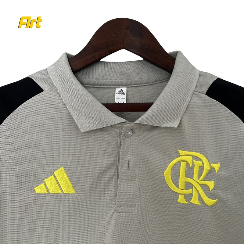 Camisa Flamengo Treino 2024/25 Gola Polo - Cinza