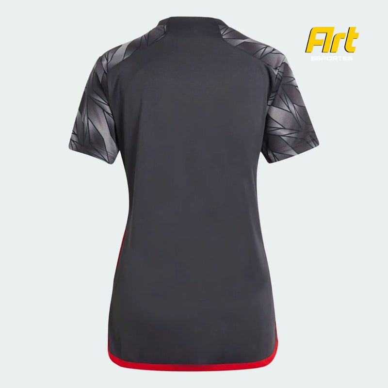 Camisa Flamengo III Third Feminina Adidas 24/25 - Versão Torcedor Cinza