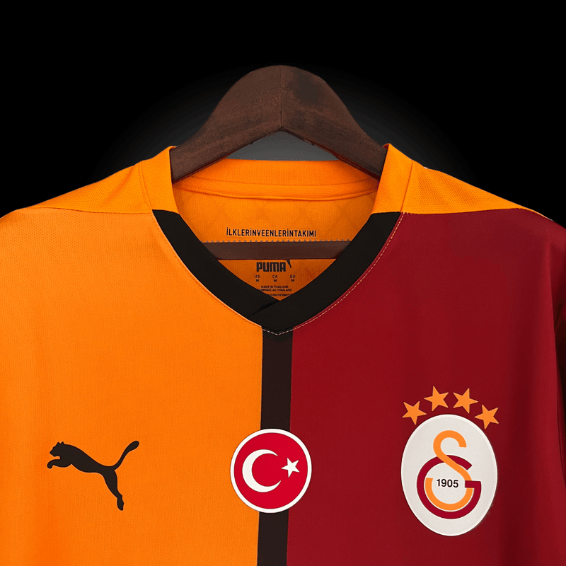 Camisa Galatasary I Home 2024-2025 Versão Torcedor Vermelha Laranja