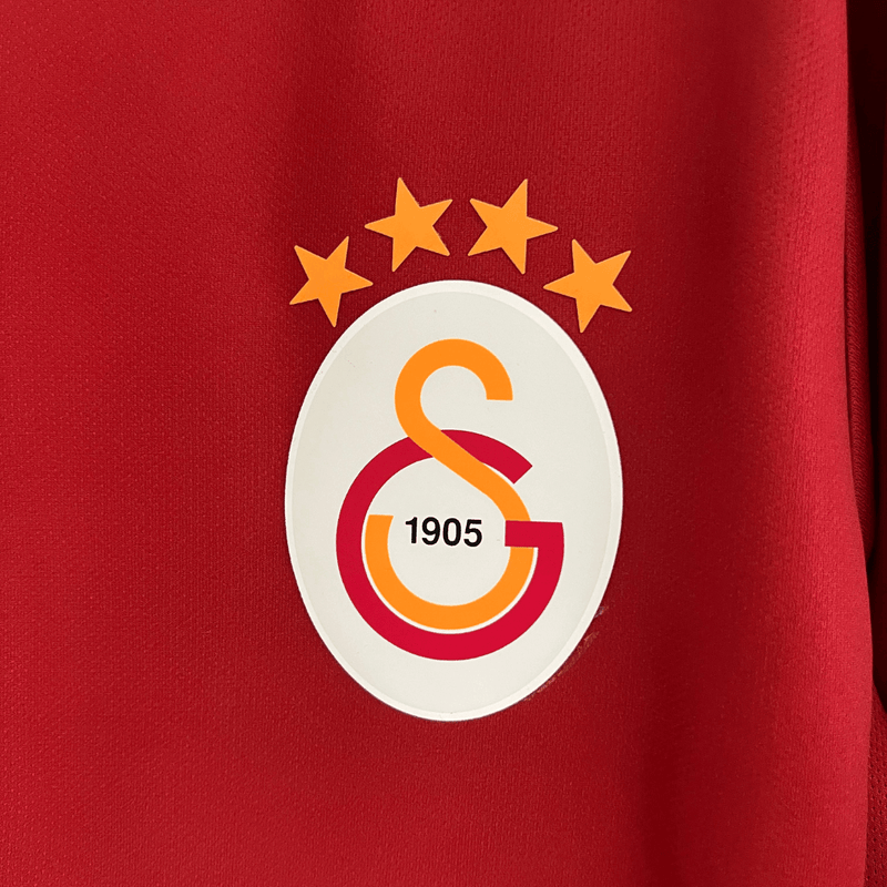 Camisa Galatasary I Home 2024-2025 Versão Torcedor Vermelha Laranja