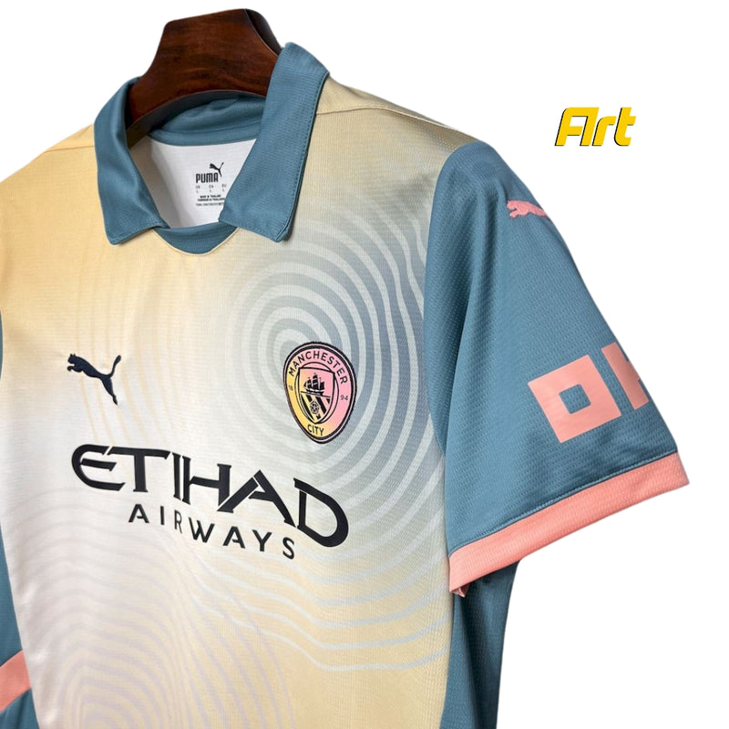 Camisa Manchester City IV 24/25 s/n° Torcedor Puma Masculina - Azul e Rosé