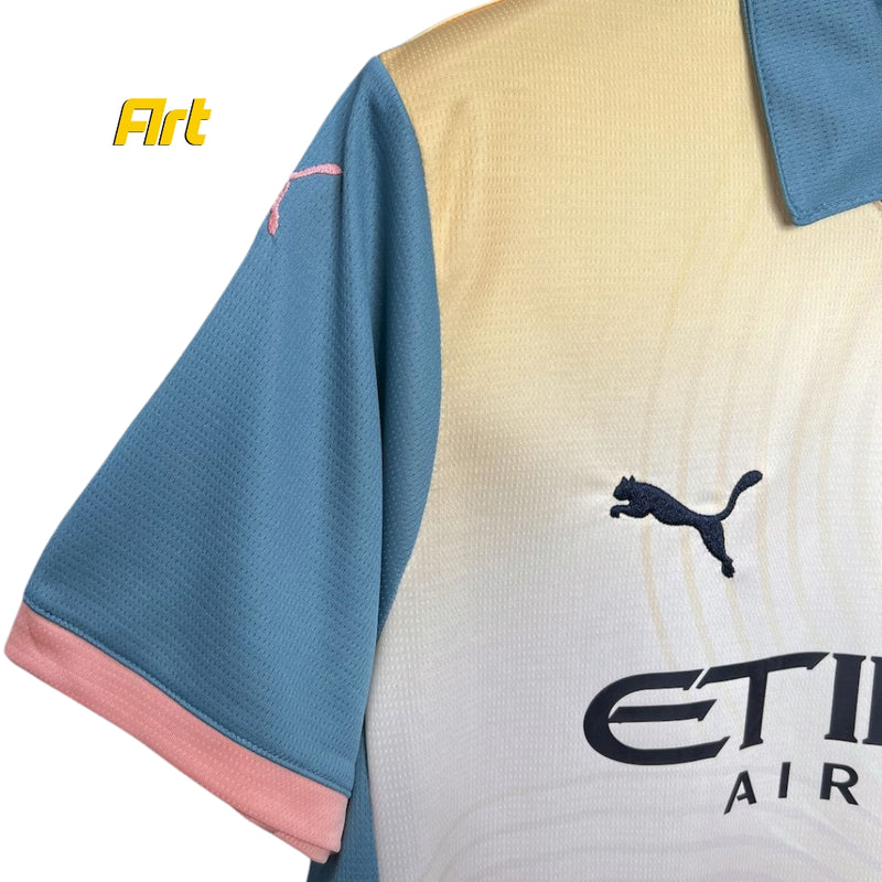 Camisa Manchester City IV 24/25 s/n° Torcedor Puma Masculina - Azul e Rosé