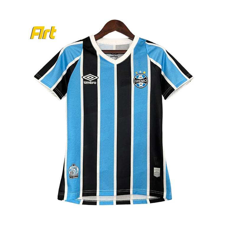 Camisa Grêmio I Feminino Umbro 24/25 - Versão Torcedor Azul e Preto