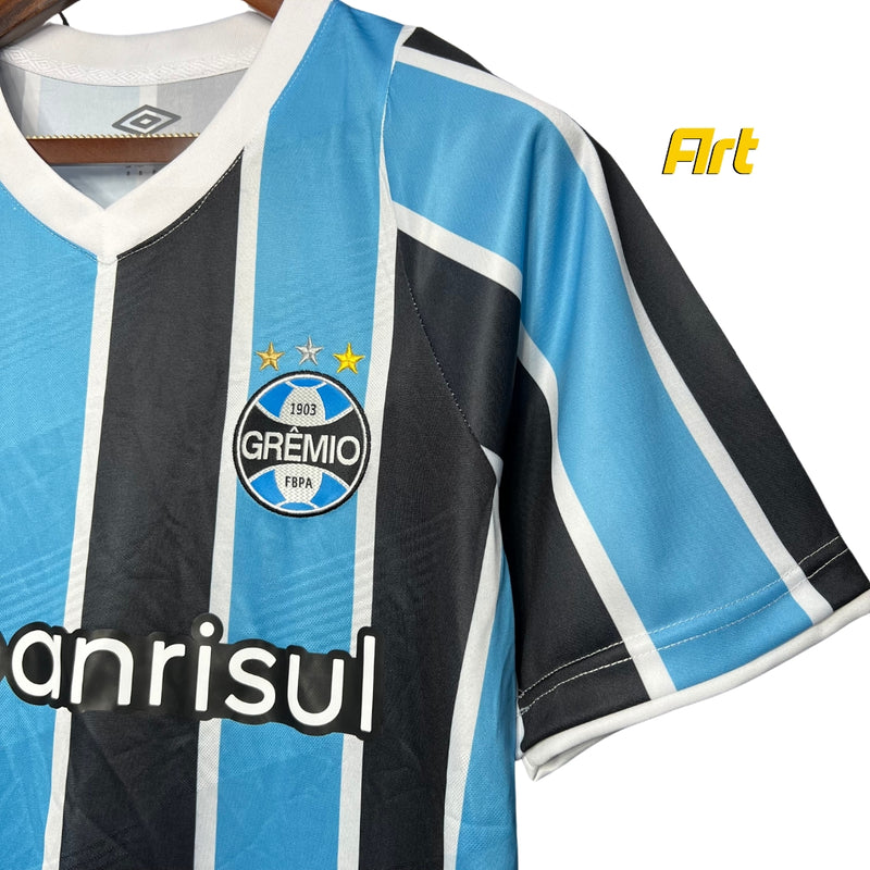 Camisa Grêmio I Masculina Umbro 24/25 - Versão Torcedor Azul e Preto