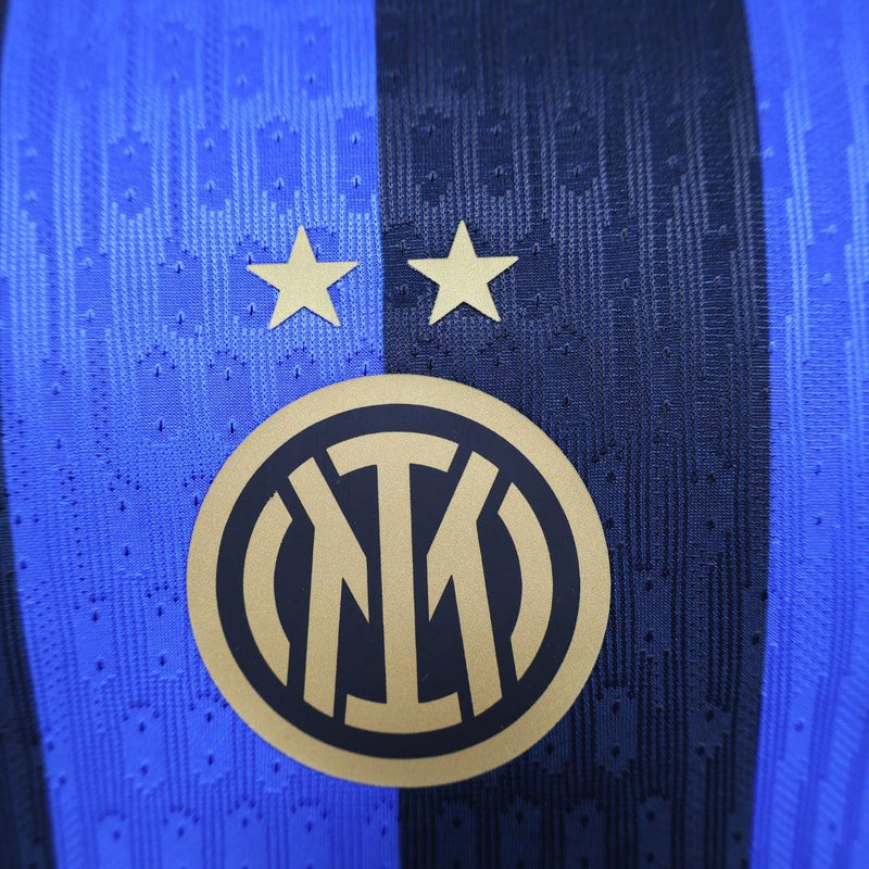 Camisa Inter de Milão I Home Titular 24/25 Betsson Versão Jogador Azul Preto Branco Nike Camisa da Inter 24/25