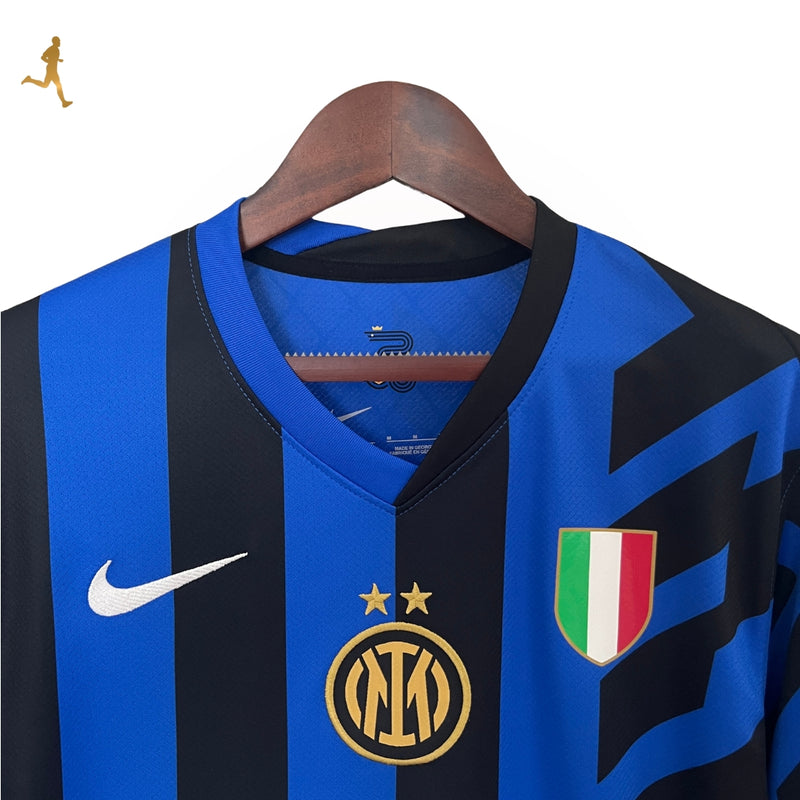 Camisa Inter de Milão I Titular 24/25 Versão Torcedor Azul Preto Branco Home - Edição 24/25 - Nike Camisa da Inter 24/25