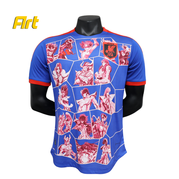 Camisa do Japão Edição Especial Cavaleiros do Zodíaco 2025 - Versão Jogador Azul