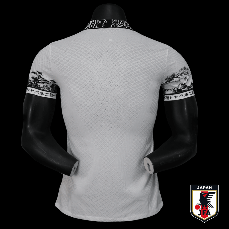 Camisa Japão Concept Versão Jogador 2023/24 - Branco, Preto, Vermelho - Seleção Japonesa Concept Adidas Gola Polo Preto e Branco