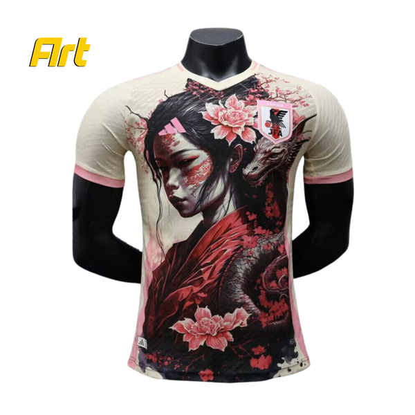 Camisa Japão Guerreira Japonesa Edição Especial - Versão Jogador Branco Rosa