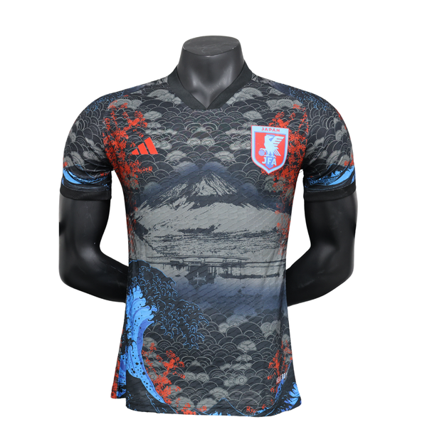 Camisa do Japão Edição Especial Monte Fuji 2025 - Versão Jogador Preto Vermelho Azul