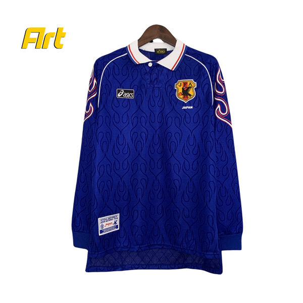 Camisa Retro Japão Home 1998 - Manga Longa Azul Bordado