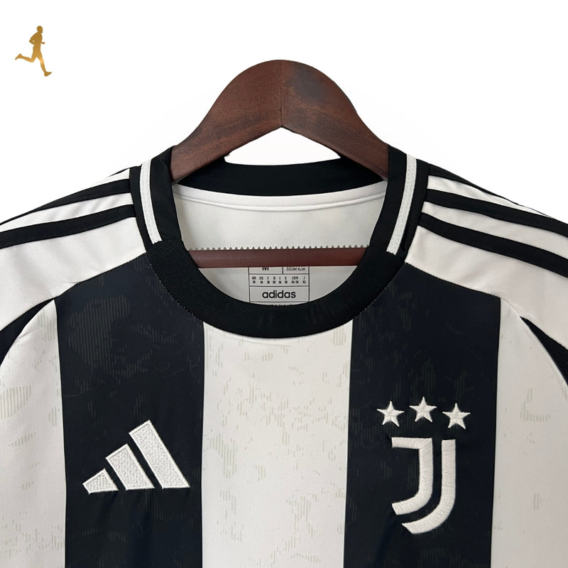 Camisa Juventus I Titular Home 24/25 Cratéras da Lua Versão Torcedor Preto e Branco - Camisa de Time Gola Preta e Branca - Adidas