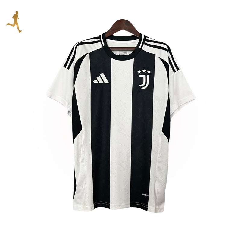 Camisa Juventus I Titular Home 24/25 Cratéras da Lua Versão Torcedor Preto e Branco - Camisa de Time Gola Preta e Branca - Adidas