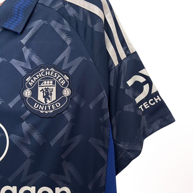 Camisa Manchester United II Reserva 24/25 Versão Torcedor Azul Preto Visitante Away