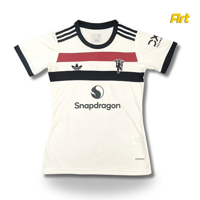 Camisa Manchester United III Feminina 2024/25 Adidas Branco