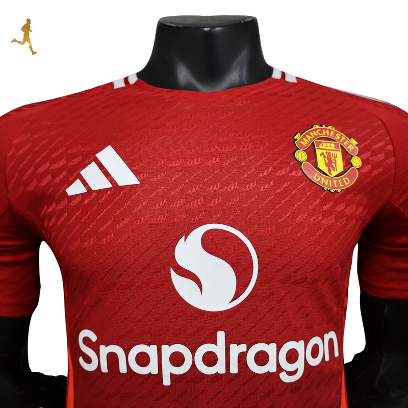 Camisa Manchester United I Home 24/25 Snapdragon Versão Jogador Camisa de Time Vermelho Branco - Adidas