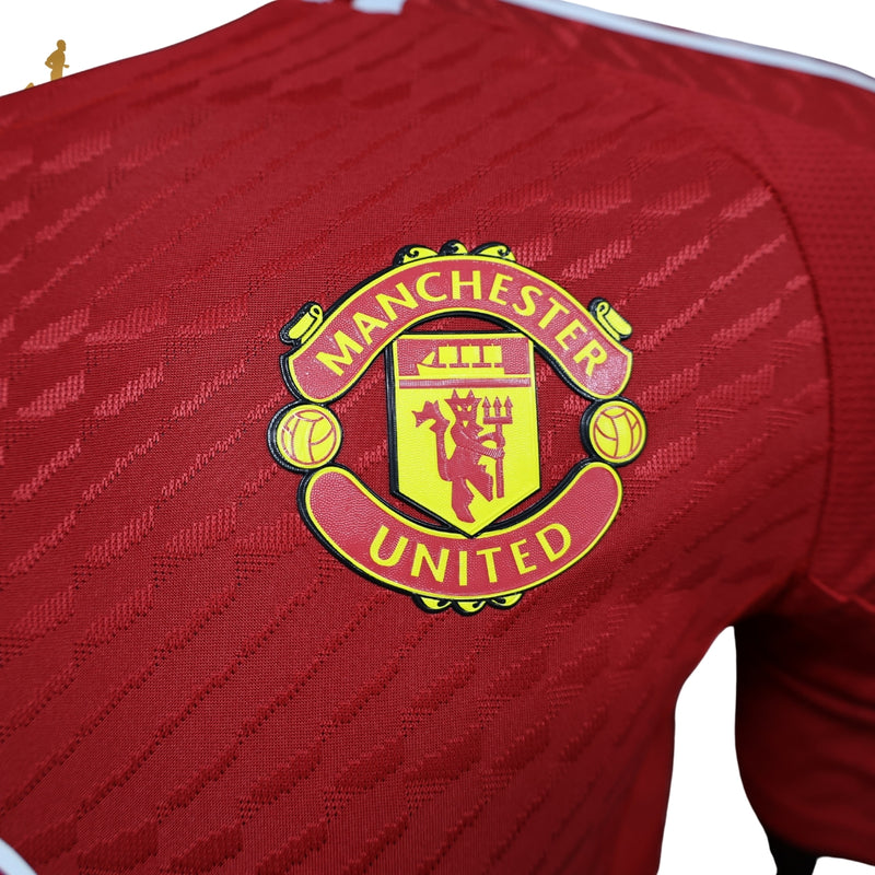 Camisa Manchester United I Home 24/25 Snapdragon Versão Jogador Camisa de Time Vermelho Branco - Adidas