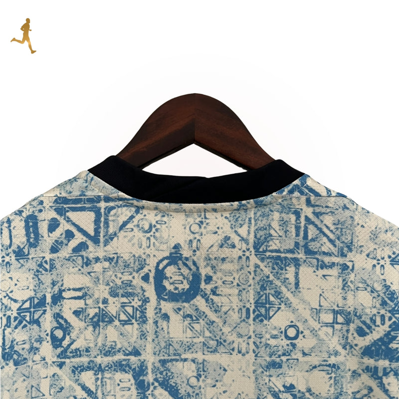 Camisa Portugal II Reserva Azulejo 24/25 - Visitante Azul Branco Versão Torcedor