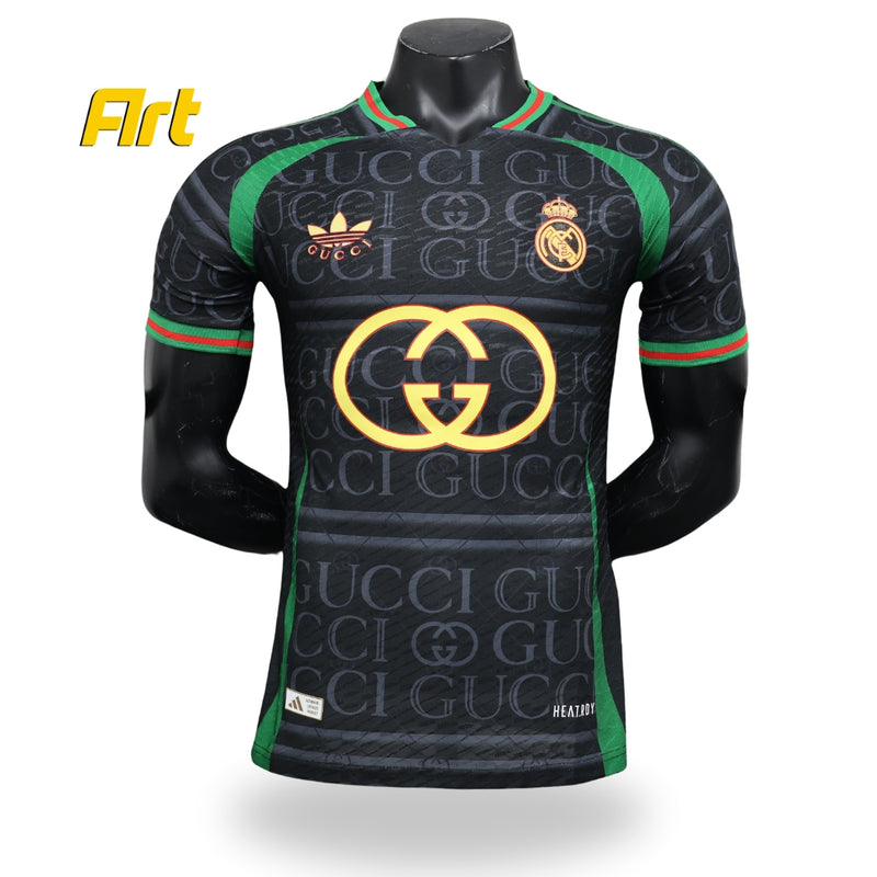 Camisa Real Madrid 24/25 Concept Gucci - Versão Jogador Preto