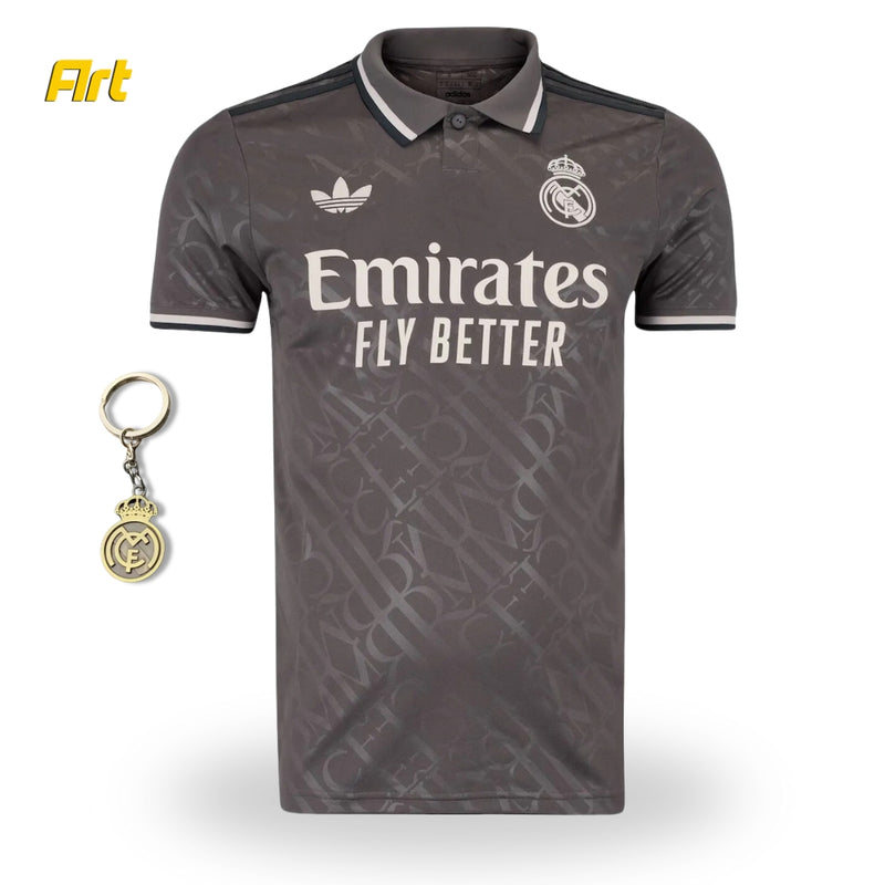 Camisa Real Madrid III 24/25 Adidas + Brinde Chaveiro - Versão Torcedor Cinza