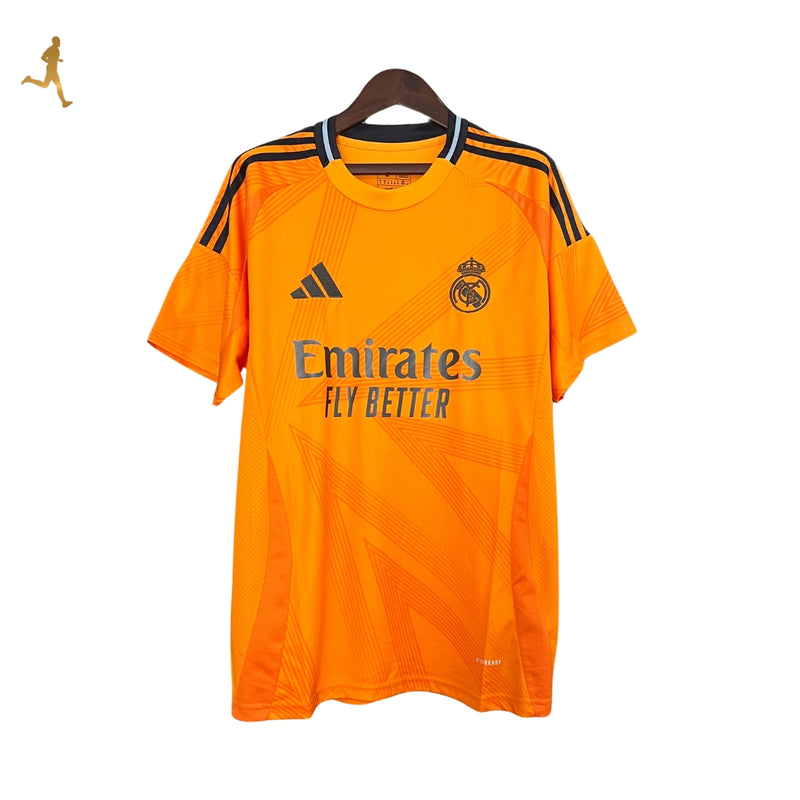 Camisa Real Madrid II  24/25 Adidas Versão Torcedor - Laranja e Preto