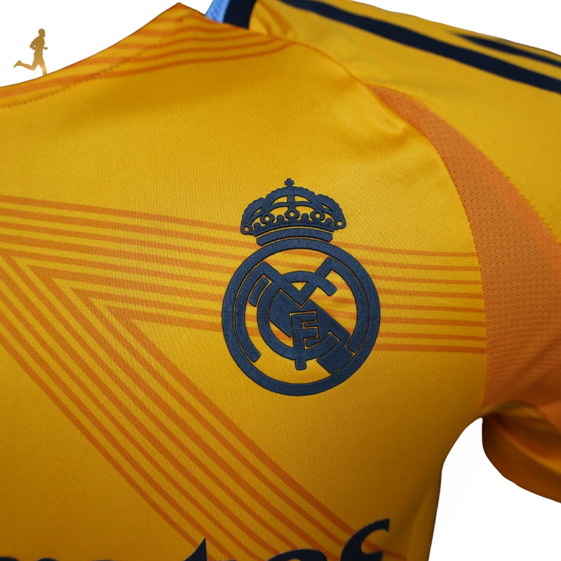 Camisa Real Madrid II 24/25 Adidas Versão Jogador - Laranja Preto