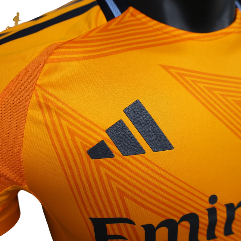 Camisa Real Madrid II 24/25 Adidas Versão Jogador - Laranja Preto