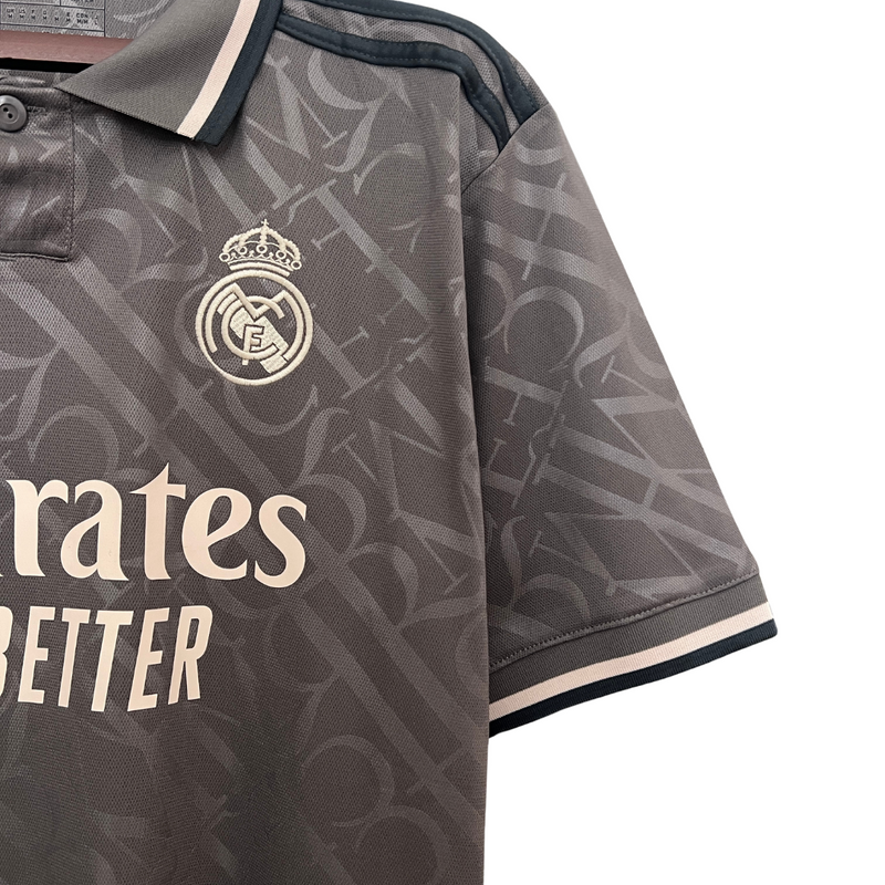 Camisa Real Madrid III 24/25 Adidas Versão Torcedor - Cinza Preto