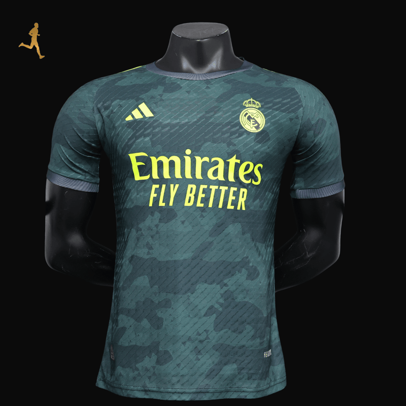 Camisa Real Madrid Concept 2024/2025 Versão Jogador Camuflada Verde Preto Militar - Adidas