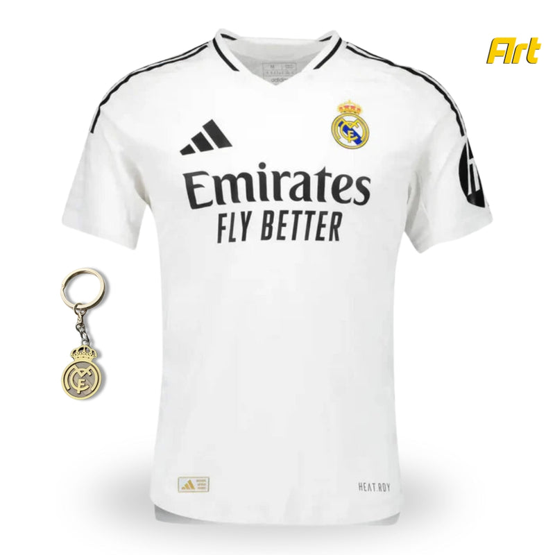 Camisa Real Madrid I Titular 24/25 + Brinde Chaveiro - Versão Torcedor Branco