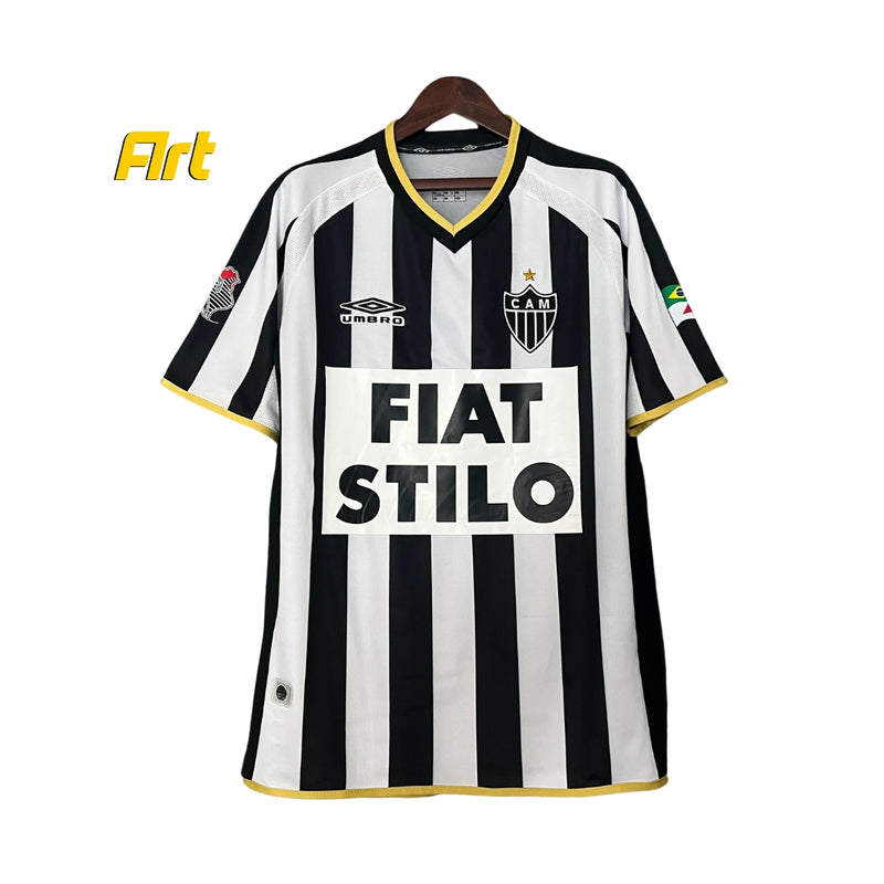 Camisa Atlético Mineiro Home Retrô 2003 - Umbro Preto e Branco