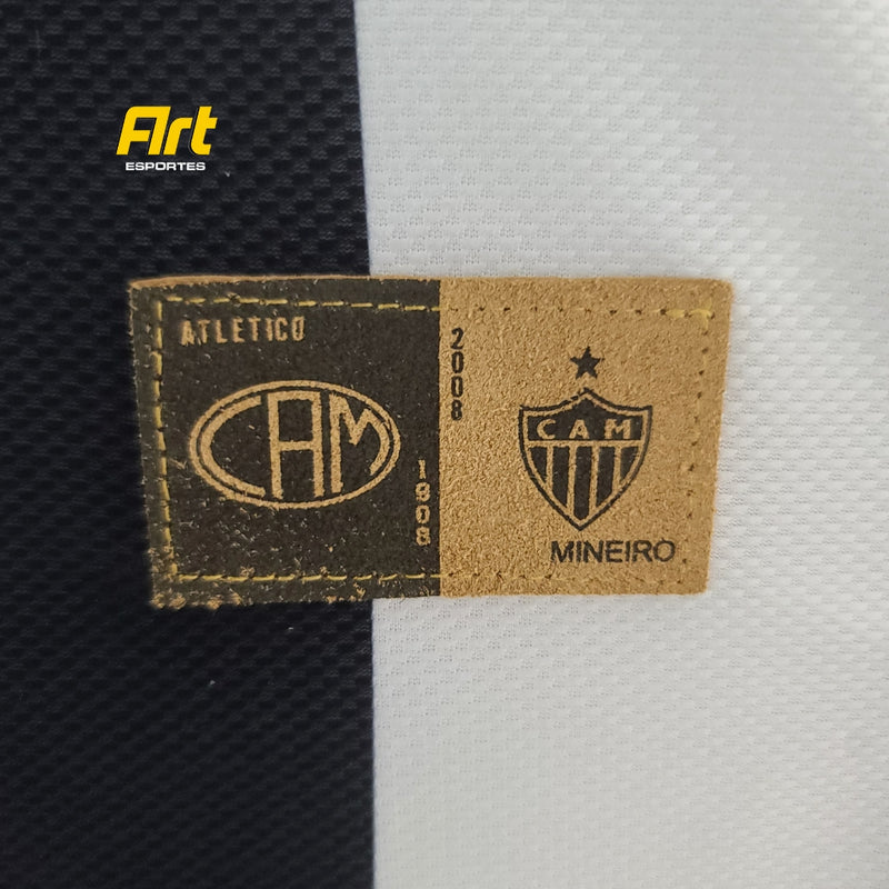 Camisa Atlético Mineiro Home Retrô 2008 - Lotto Preto e Branco