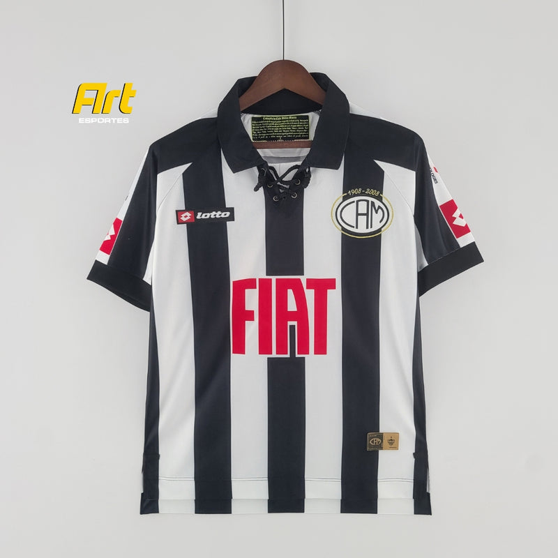 Camisa Atlético Mineiro Home Retrô 2008 - Lotto Preto e Branco