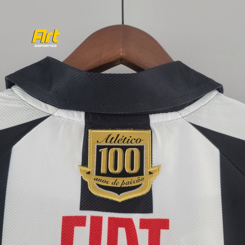 Camisa Atlético Mineiro Home Retrô 2008 - Lotto Preto e Branco