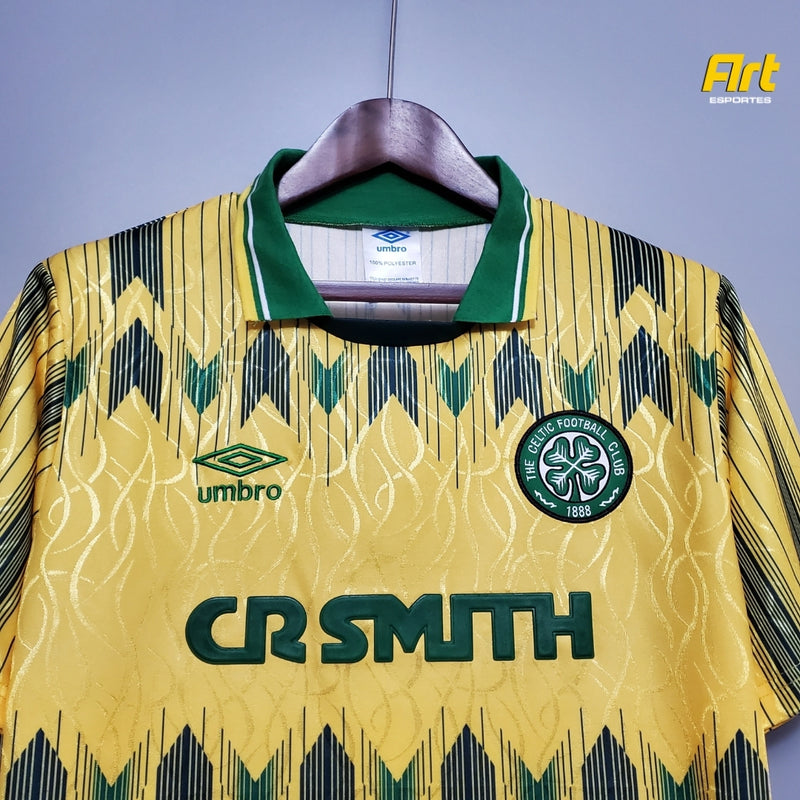 Camisa Celtic II Away Retrô 1991/1992 - Umbro Amarelo