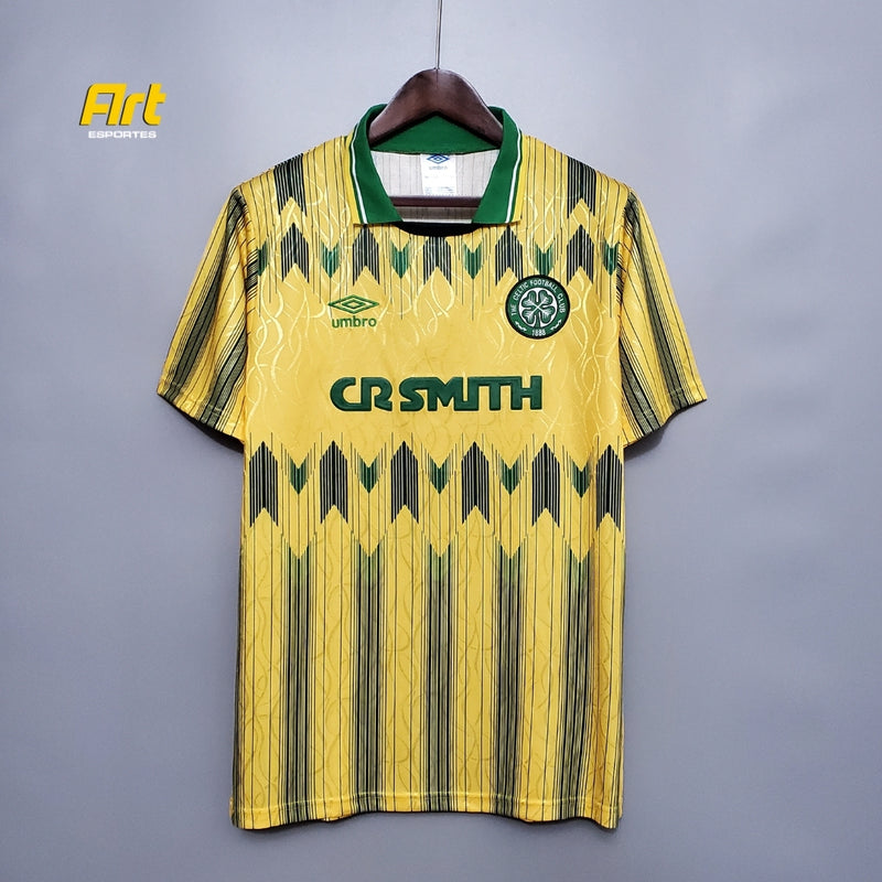 Camisa Celtic II Away Retrô 1991/1992 - Umbro Amarelo