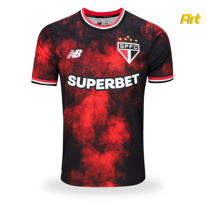 Camisa São Paulo Comemorativa 24/25 - Versão Torcedor Vermelho e Preto