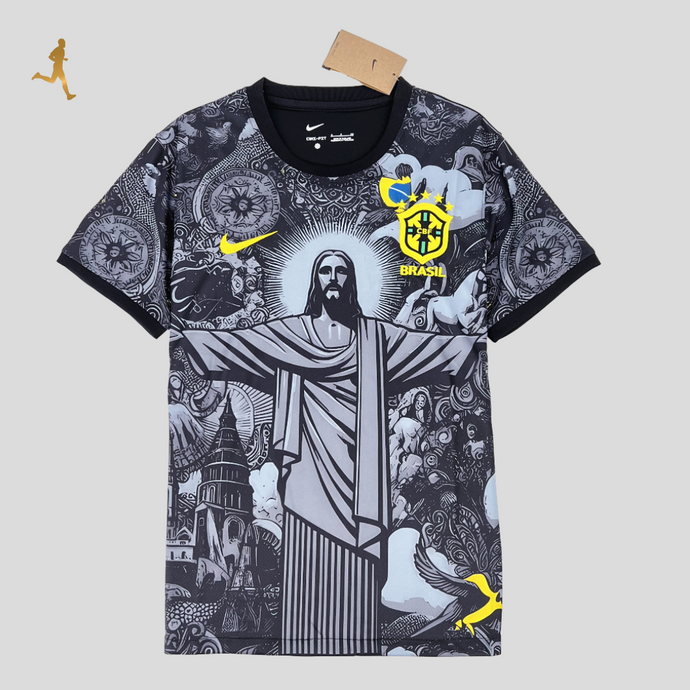 Camisa do Brasil Concept - 2024/2025 Nike Preto, Cinza, Branco, Amarelo, Verde.
